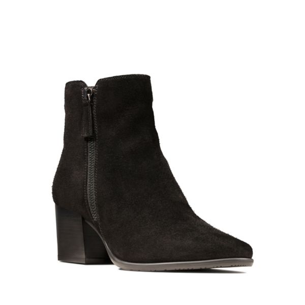 Clarks Womens Isabella Zip Ankle Boots Black | UK-3618045